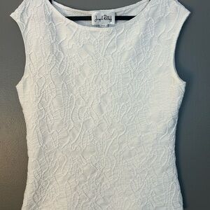 Joseph Ribkoff White Fitted Ribbed Tank Top size 8